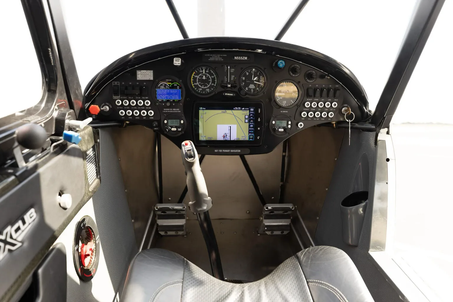 Cockpit and instrument panel of a 2016 CubCrafters XCUB.