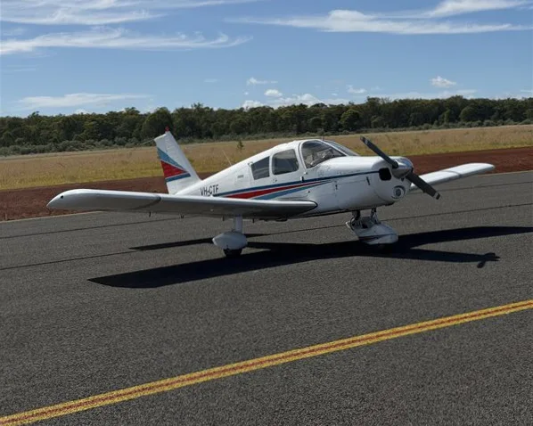 Exterior view of a 1978 Piper Arrow 201, VH-FTH.