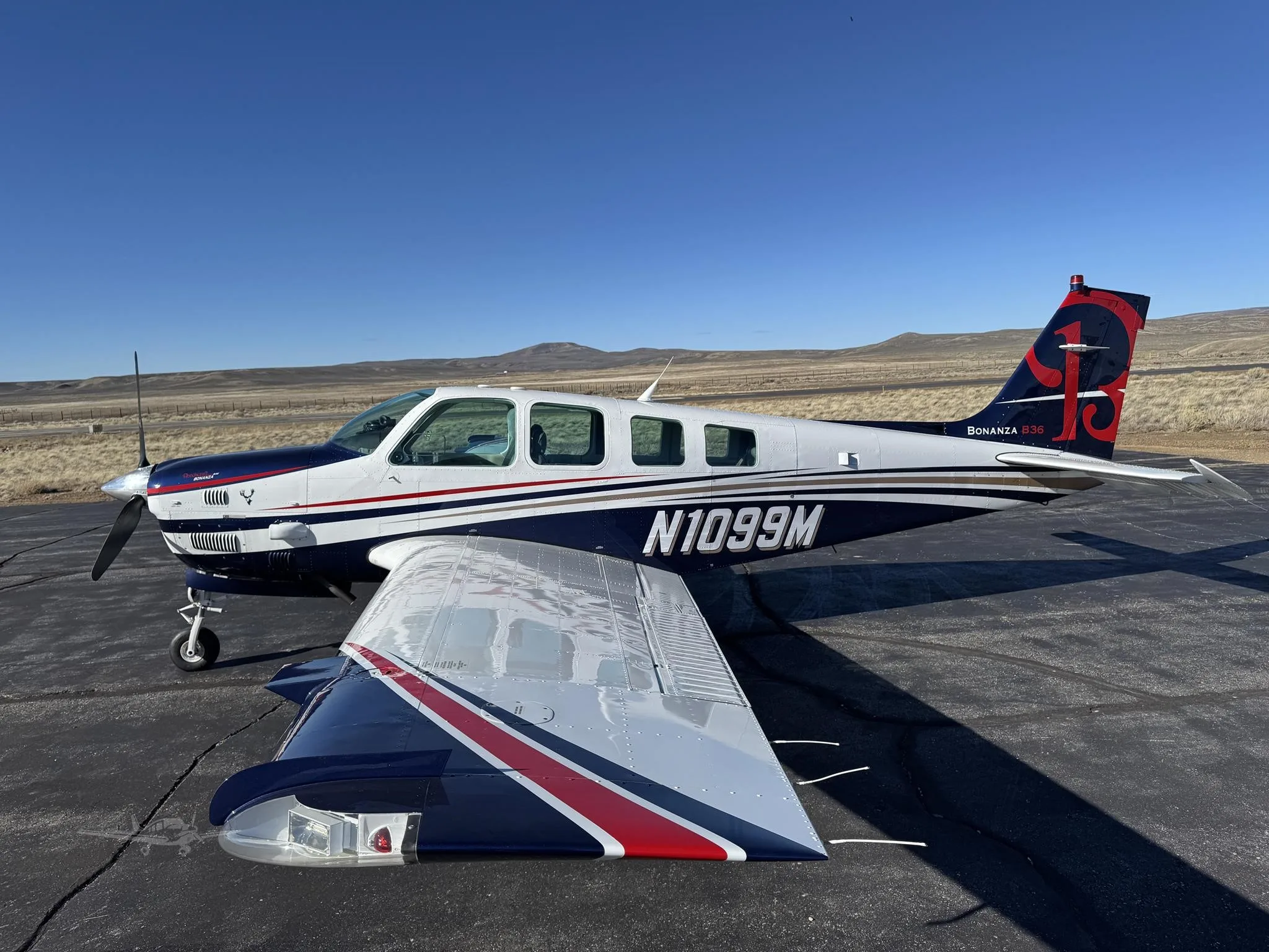 Exterior view of a 1996 BEECHCRAFT B36TC BONANZA.