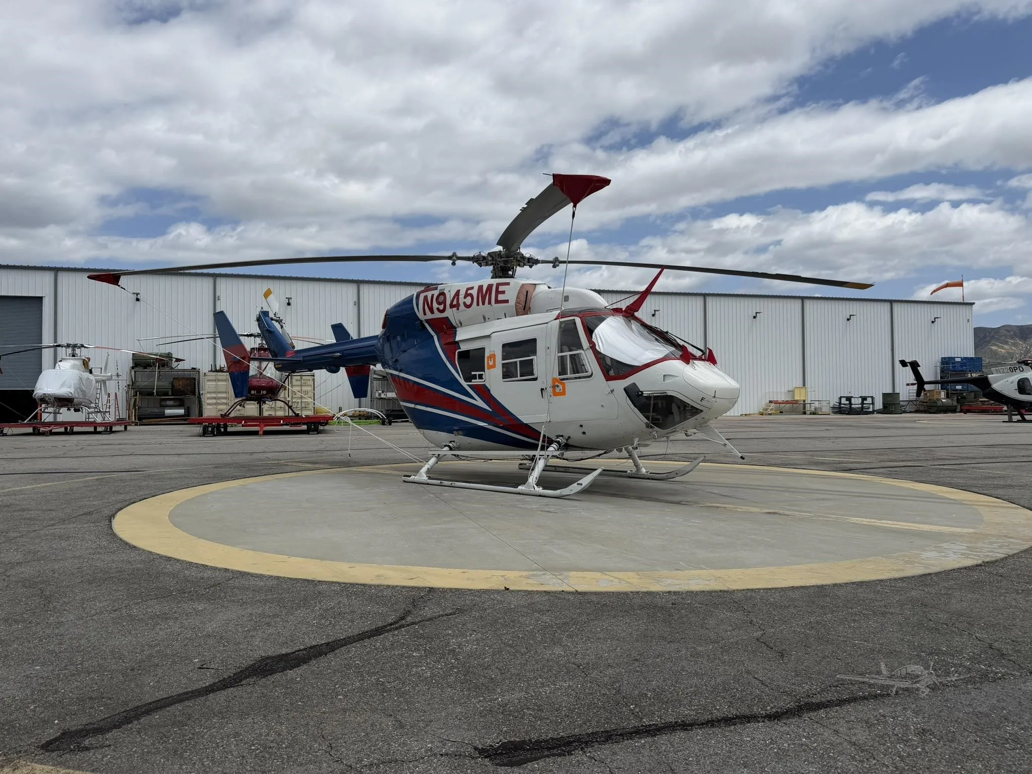 Exterior view of a 1991 EUROCOPTER BK117 B-2, N945ME.