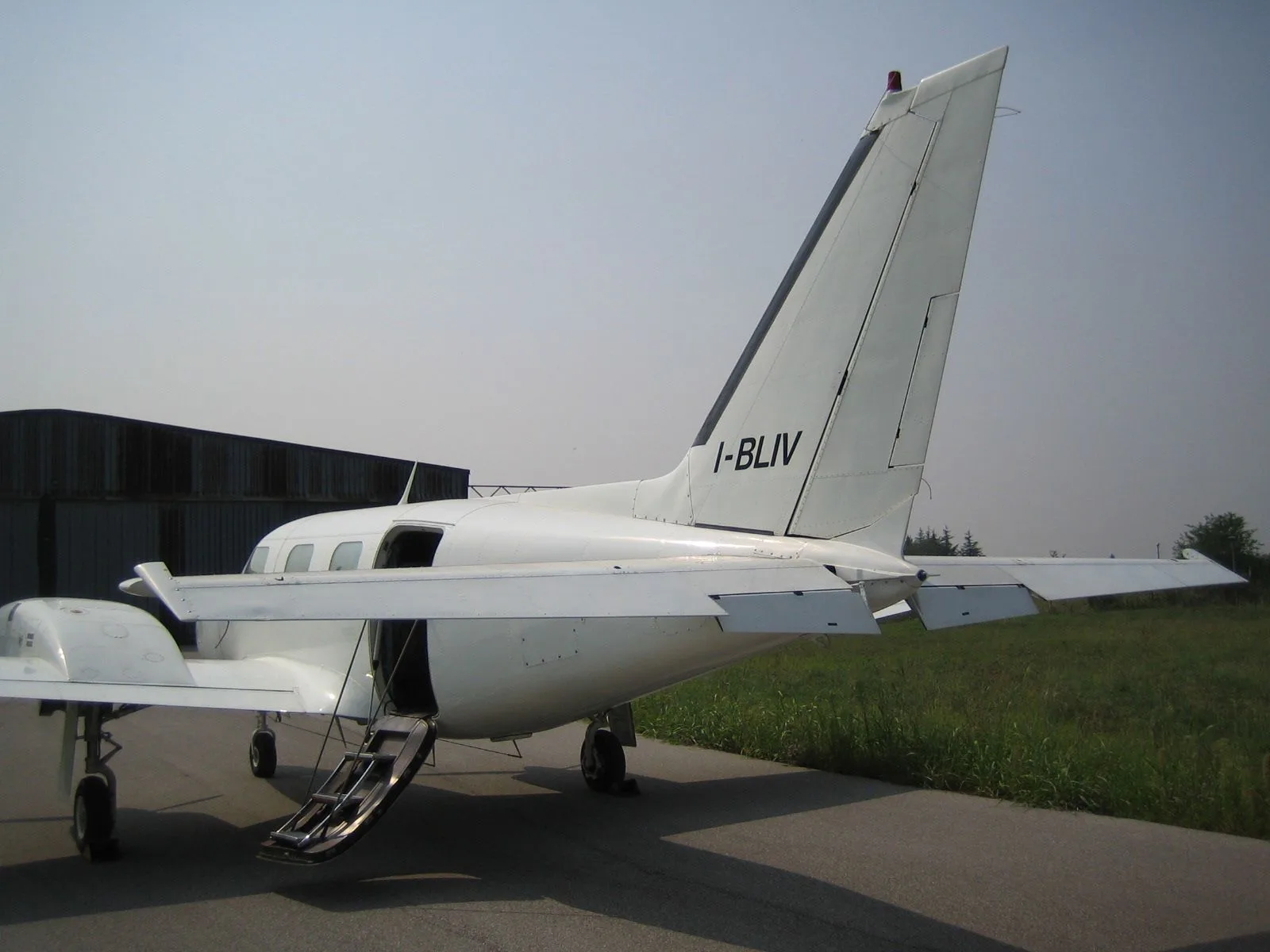 Exterior view of a 1970 Piper PA-31P-425 Pressurized Navajo, I-CICA.