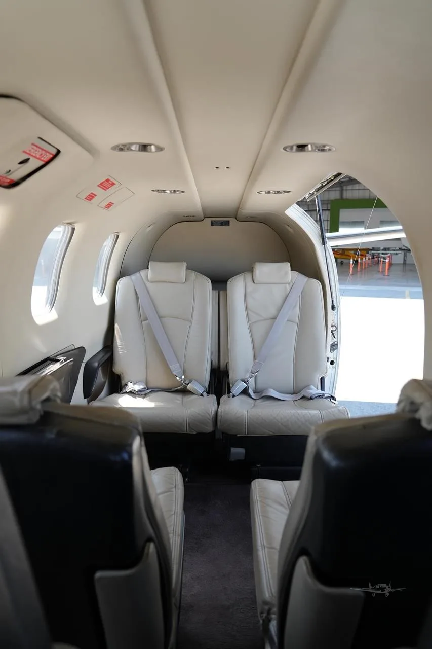 Cabin interior of a 2008 DAHER TBM 850.