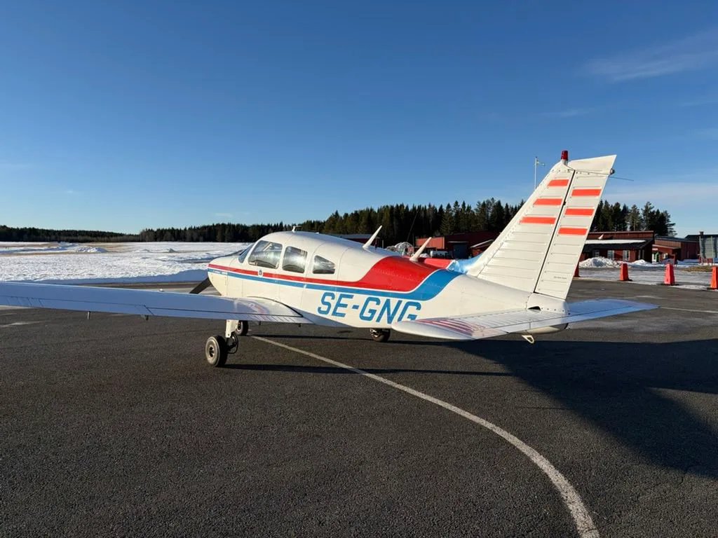 Exterior view of a 1976 Piper PA-28-151 Cherokee Warrior.