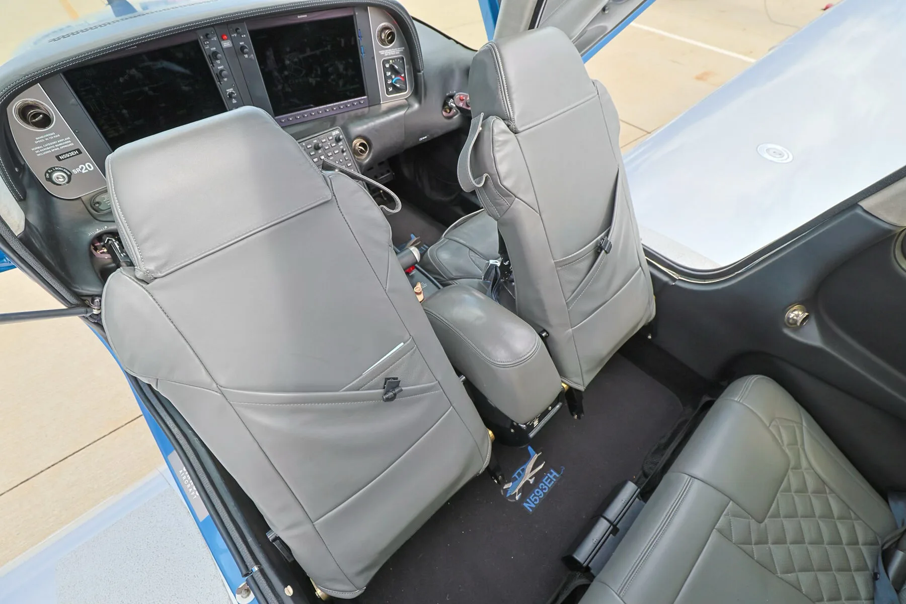 Cabin interior of a 2018 Cirrus SR20 G6 Premium.