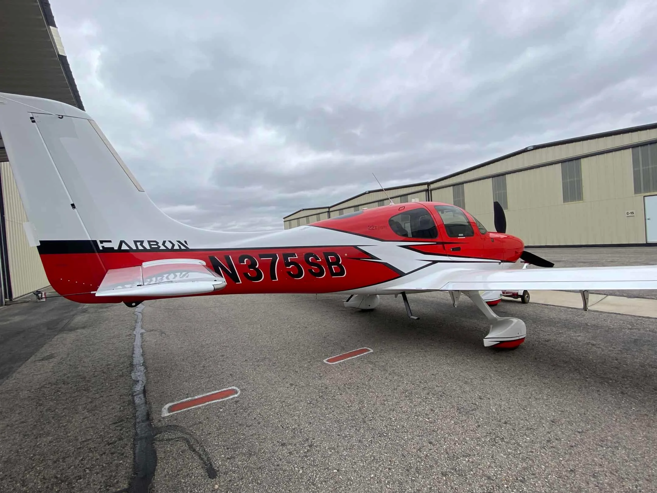 Exterior view of a Cirrus SR22T.