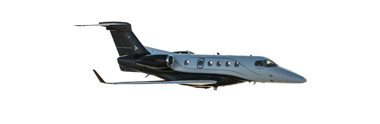Marketing image of a 2025 Embraer Phenom 300E.