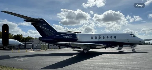 Exterior view of a 2009 HAWKER 4000, N9930.