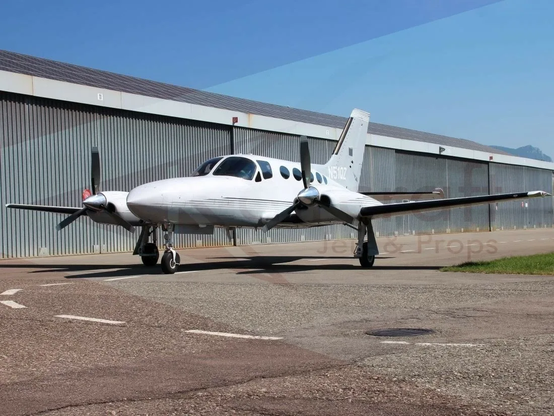 Exterior view of a 1982 Cessna 421.