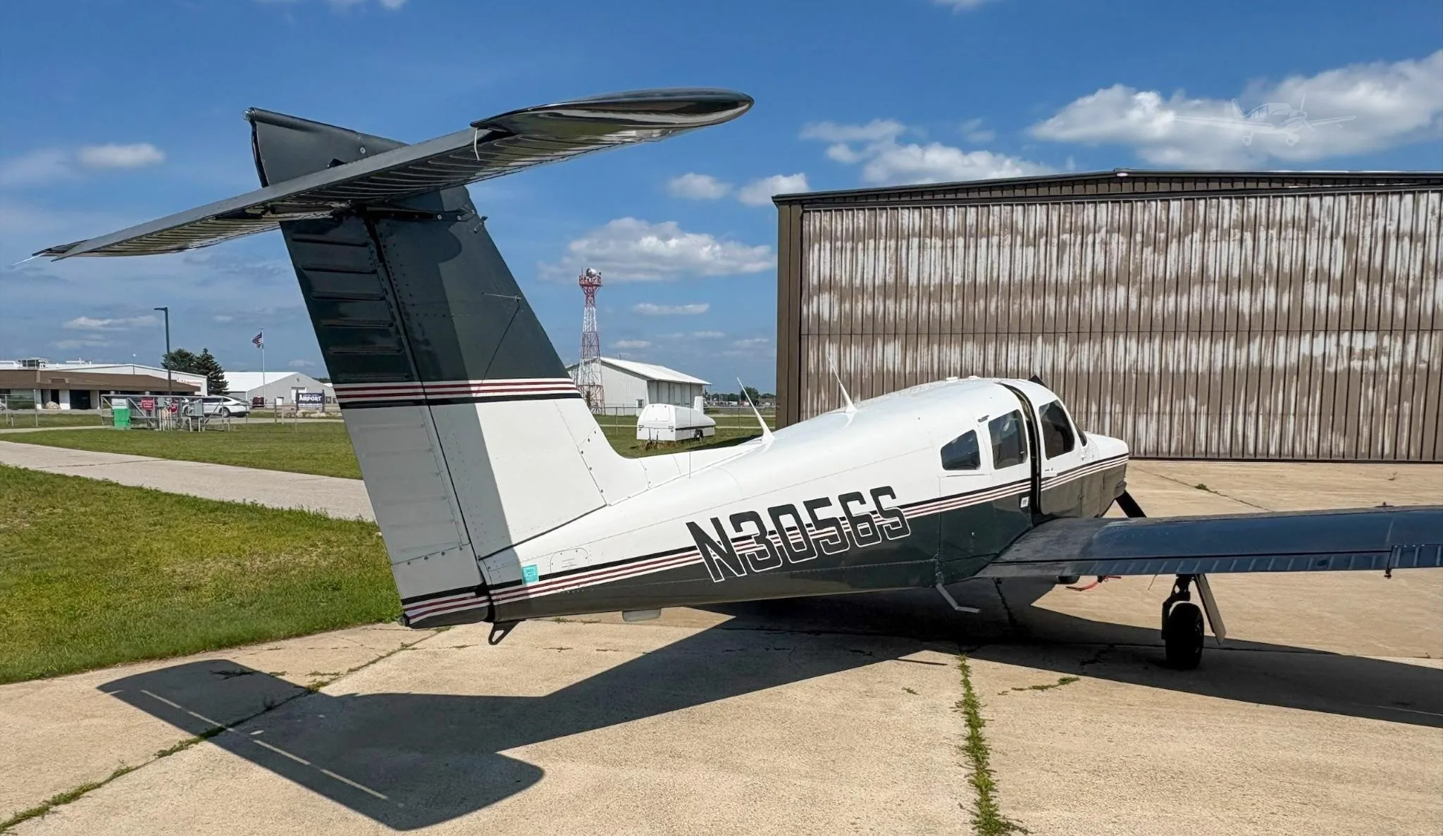 Exterior view of a 1979 PIPER ARROW IV, N3056S.