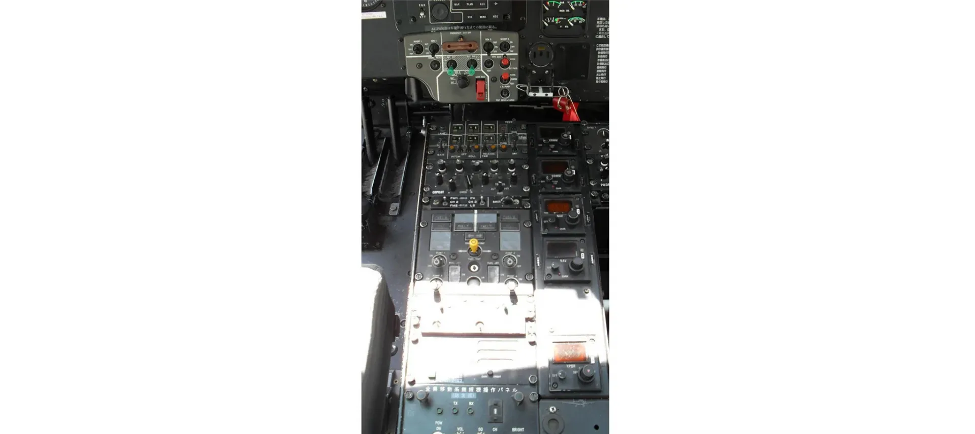 Cockpit and instrument panel of a 1998 Eurocopter.