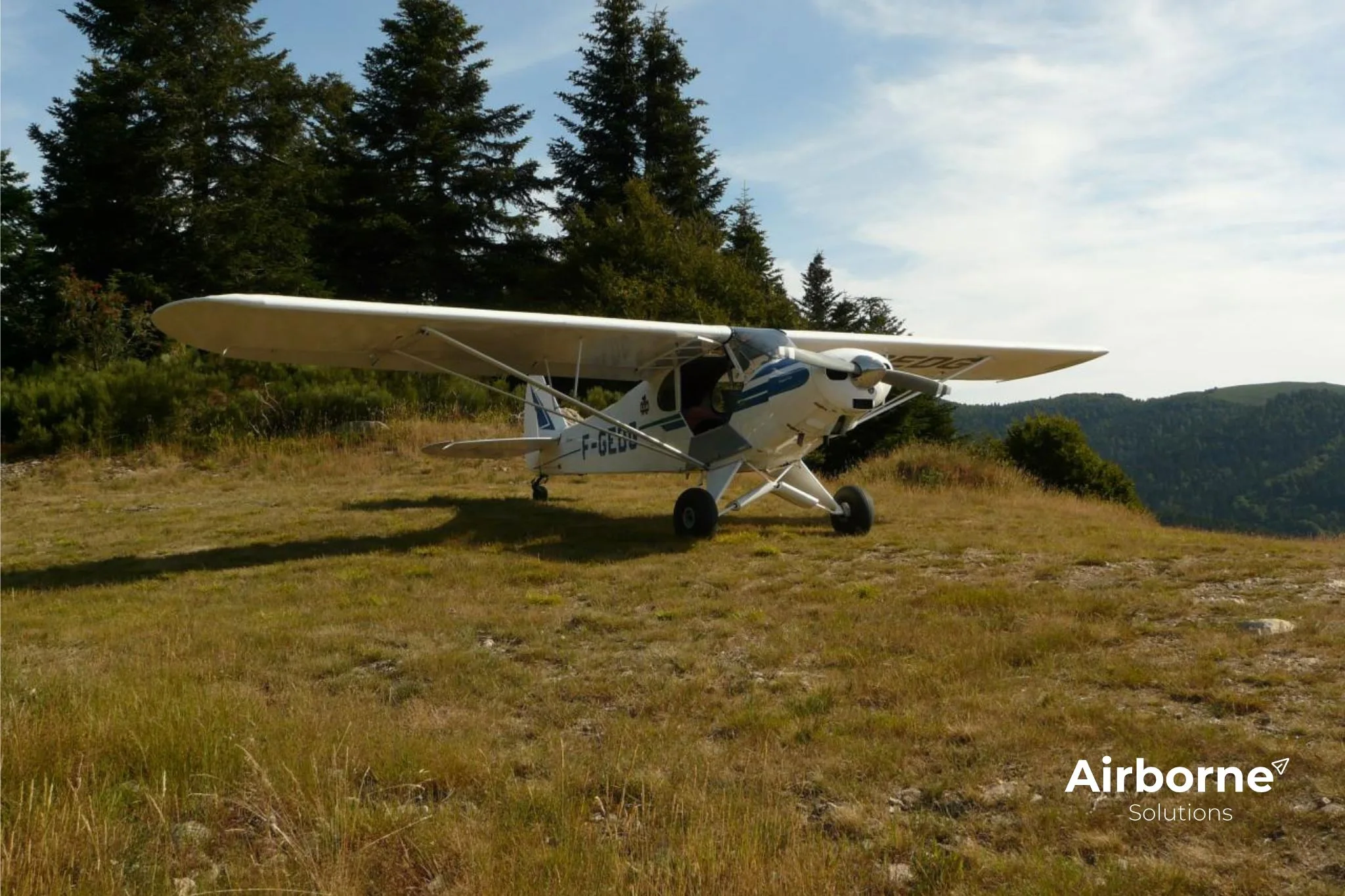 Exterior view of a 1953 Piper PA-18 Super Cub.