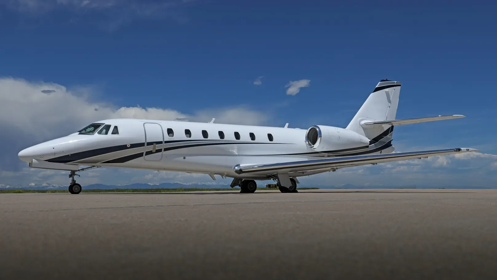 Exterior view of a 2008 Cessna Citation Sovereign.