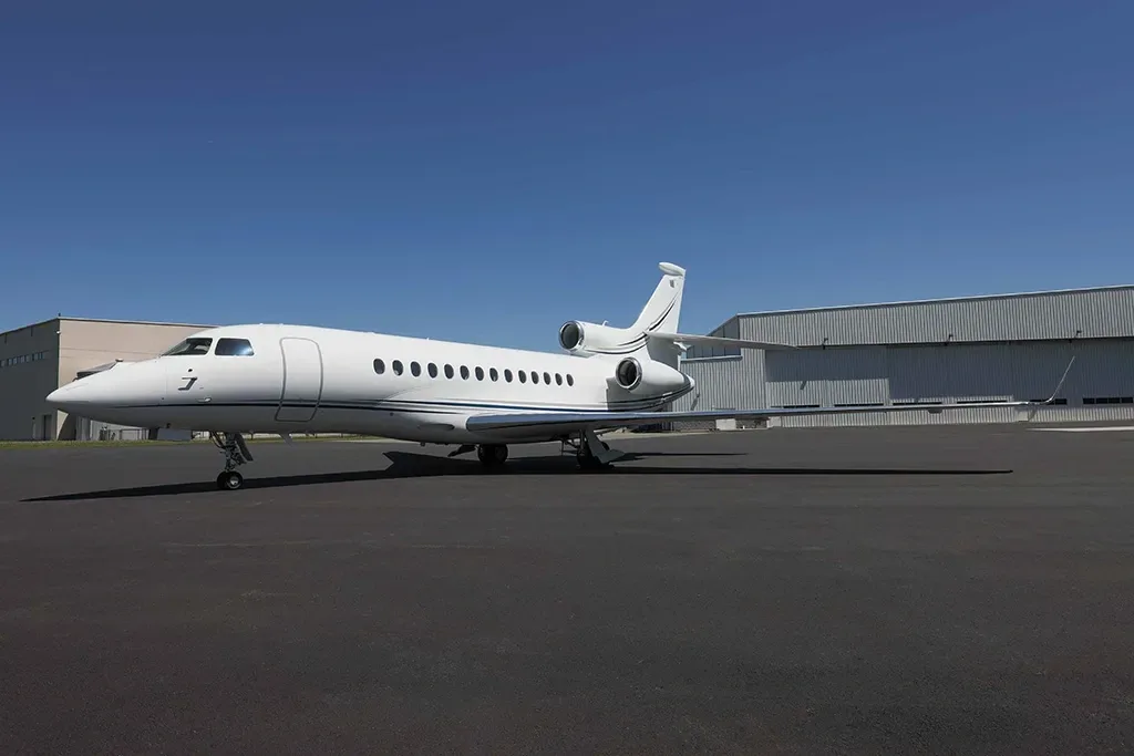 Cabin interior of a 2012 Dassault Falcon.