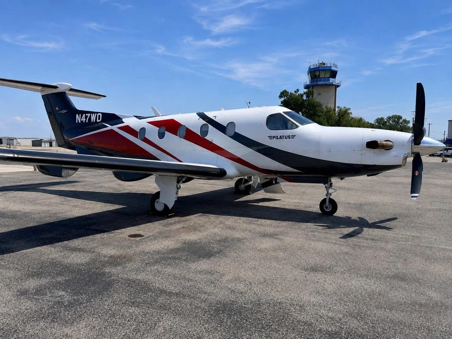 Exterior view of a 2019 PILATUS PC-12 NG, N47WD.