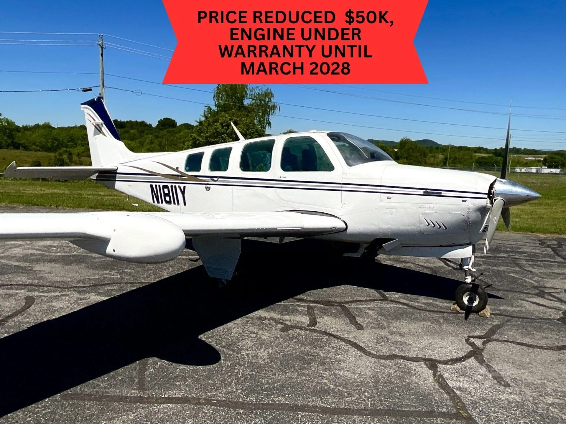 Exterior view of a 1981 BEECHCRAFT A36 BONANZA, N1811Y.