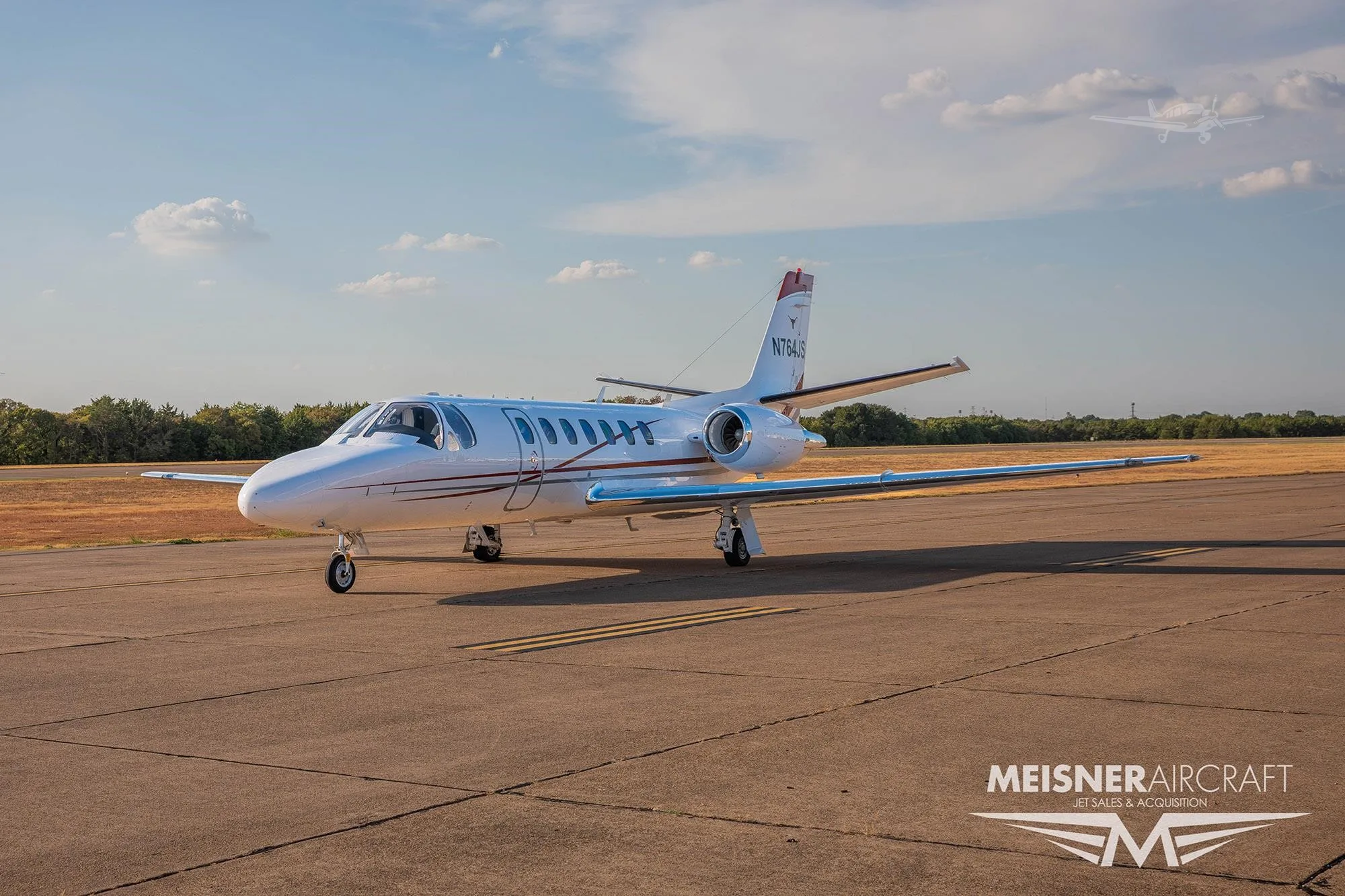 Exterior view of a 2007 CESSNA CITATION ENCORE+, N764JS.