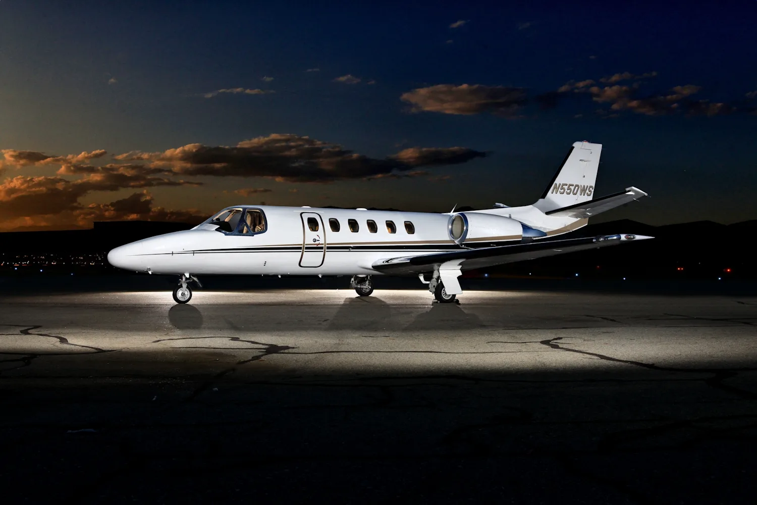 Cabin interior of a 1998 Cessna Citation Bravo.