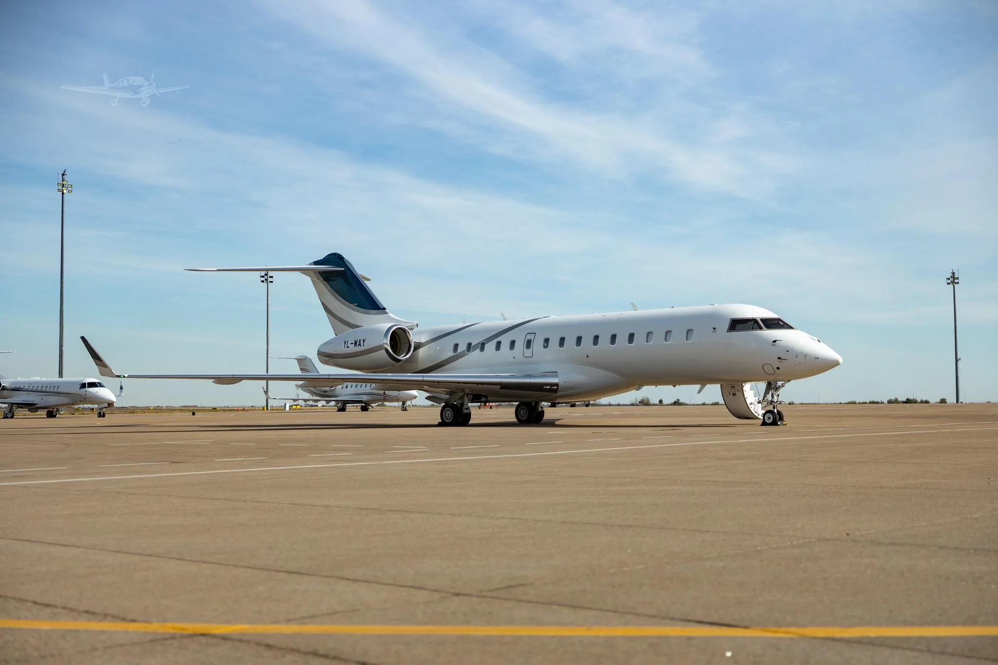 Exterior view of a 2013 BOMBARDIER GLOBAL 6000, YL-WAY.