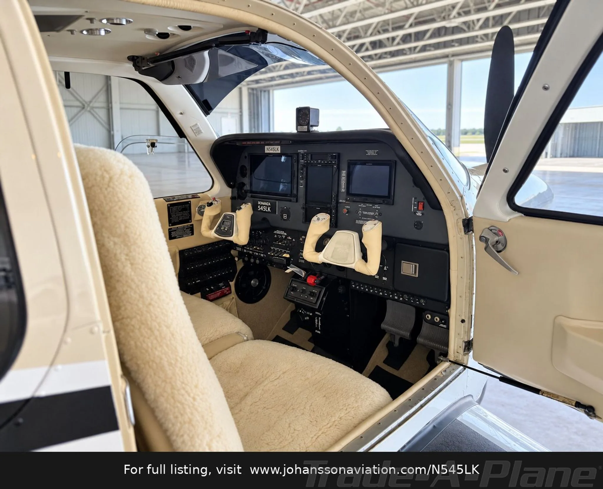 Cabin interior of a 2000 BEECHCRAFT A36 BONANZA TURBO NORMALIZED.