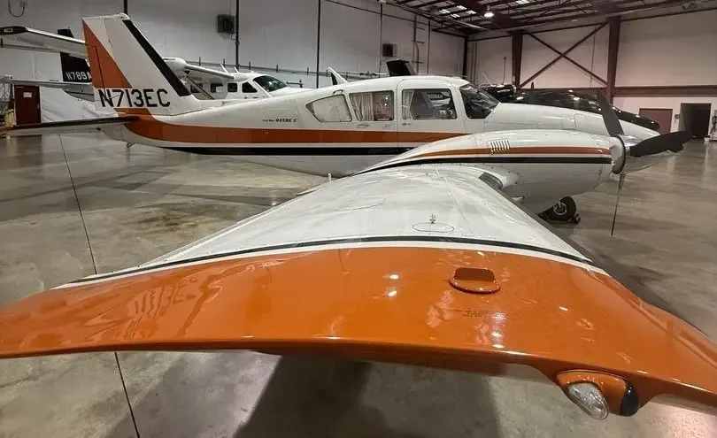 Exterior view of a 1977 Piper PA-23-250 Aztec F Turbo.