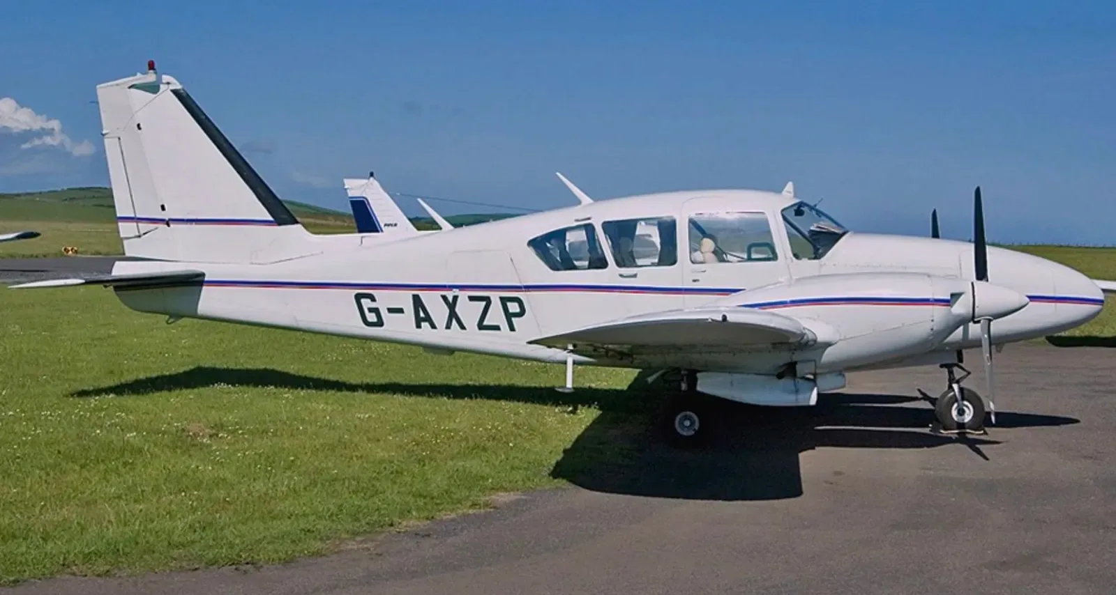 Exterior view of a 1970 Piper PA-23-250 Aztec.