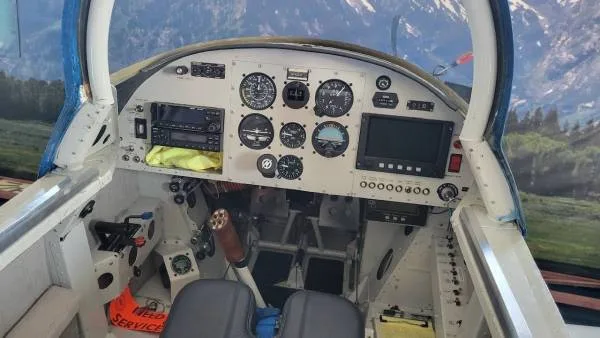 Cockpit and instrument panel of a 2005 Vans.