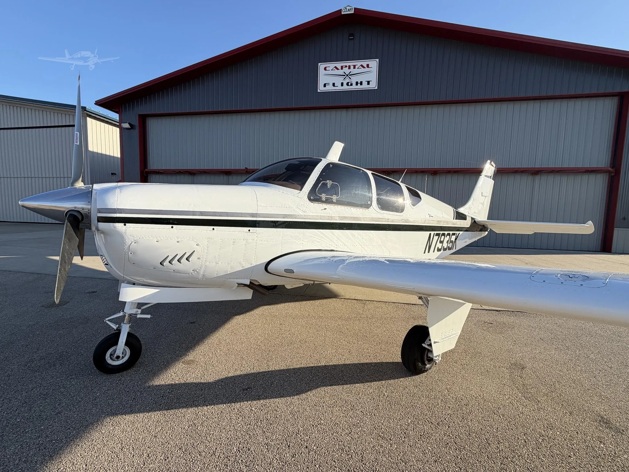Exterior view of a 1964 BEECHCRAFT B33 DEBONAIR, N7935K.