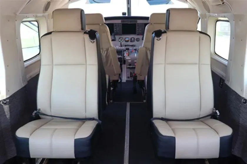 Cabin interior of a 2021 Cessna 208 Caravan.