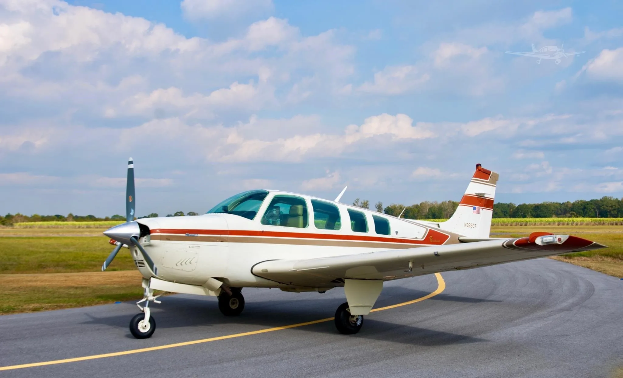 Exterior view of a 1981 BEECHCRAFT A36 BONANZA, N38507.