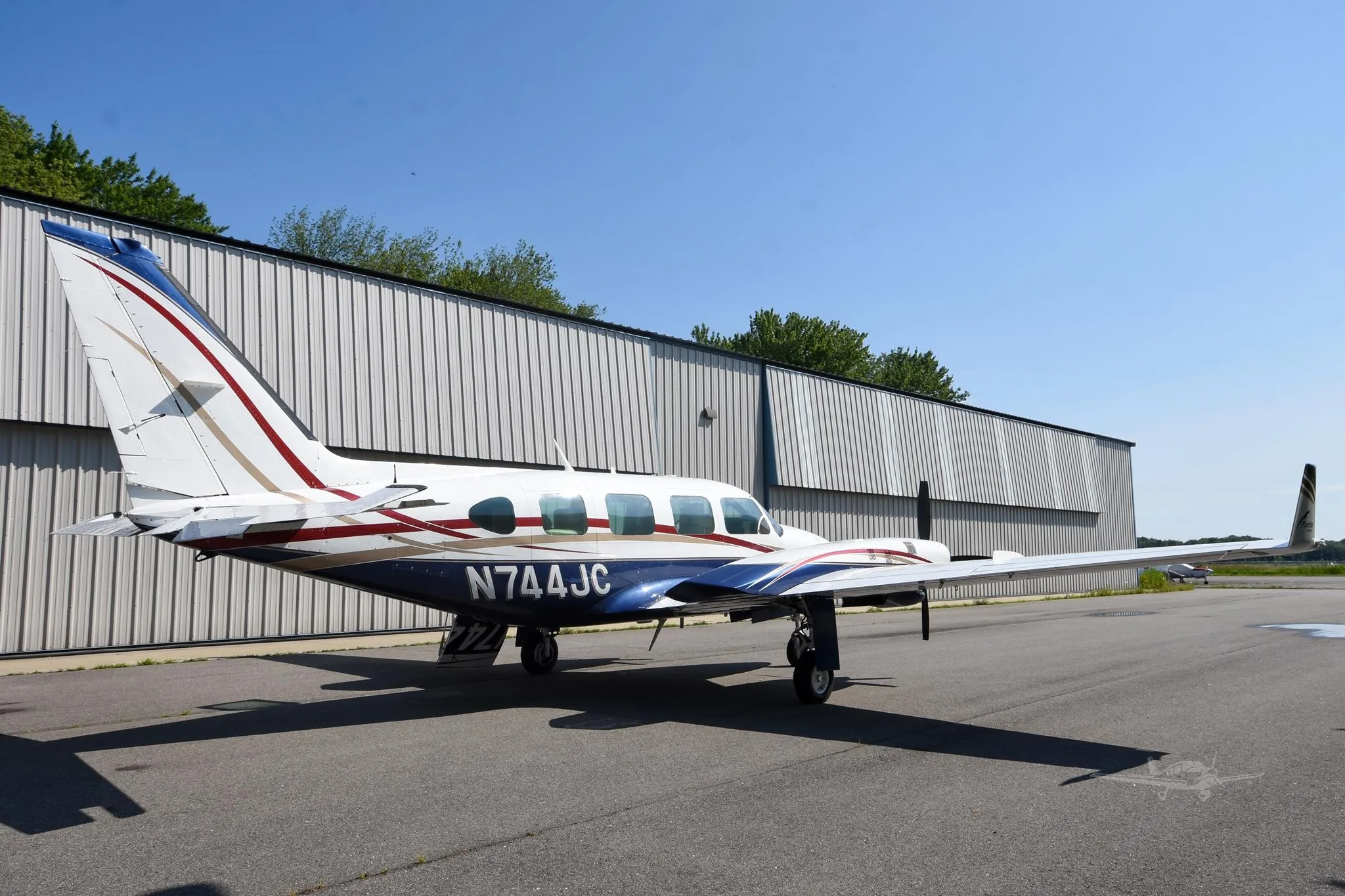Exterior view of a 1979 PIPER NAVAJO CR, N744JC.