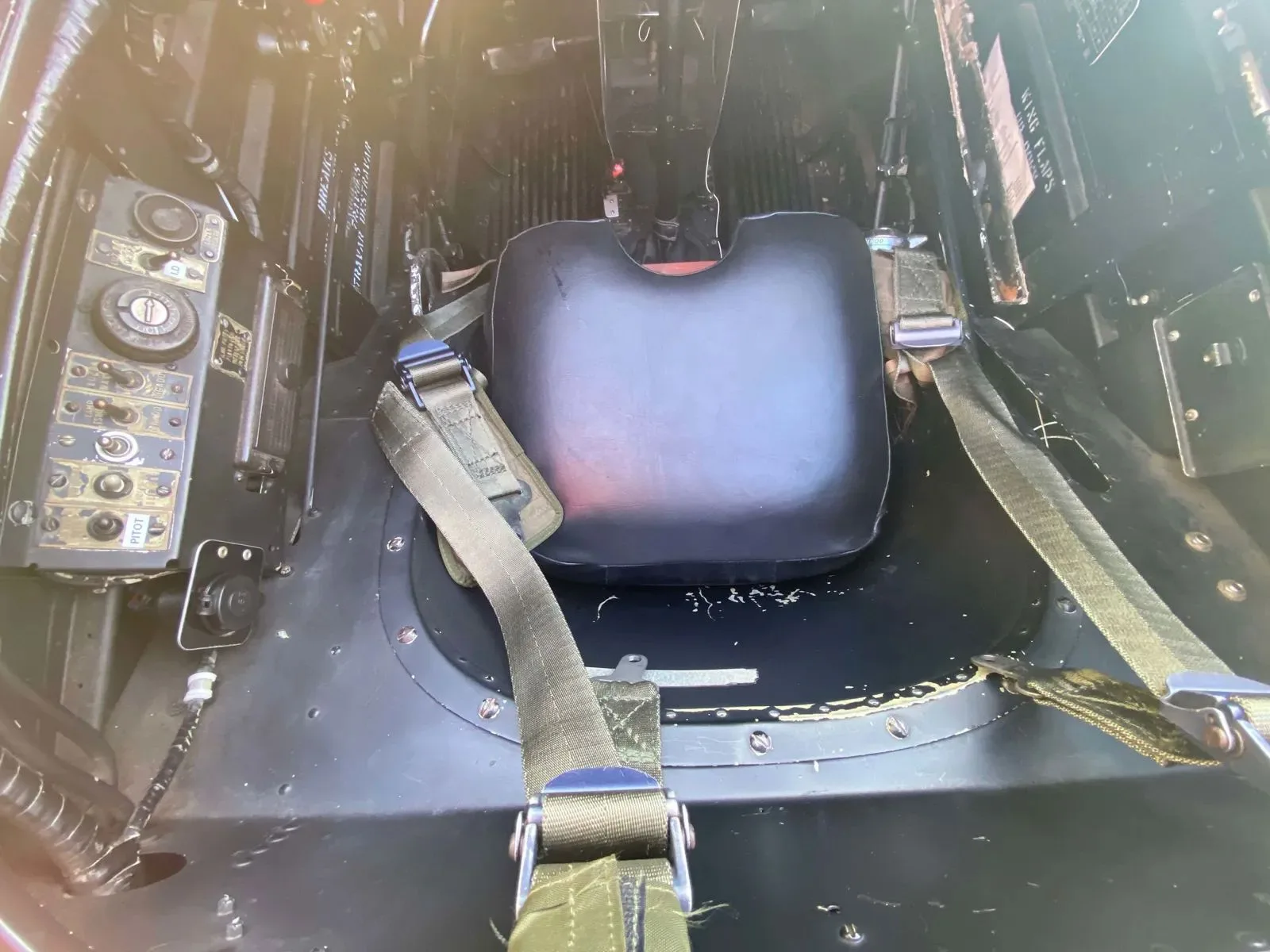 Cockpit and instrument panel of a 1955 de Havilland DHC-1 Chipmunk Mk 22.