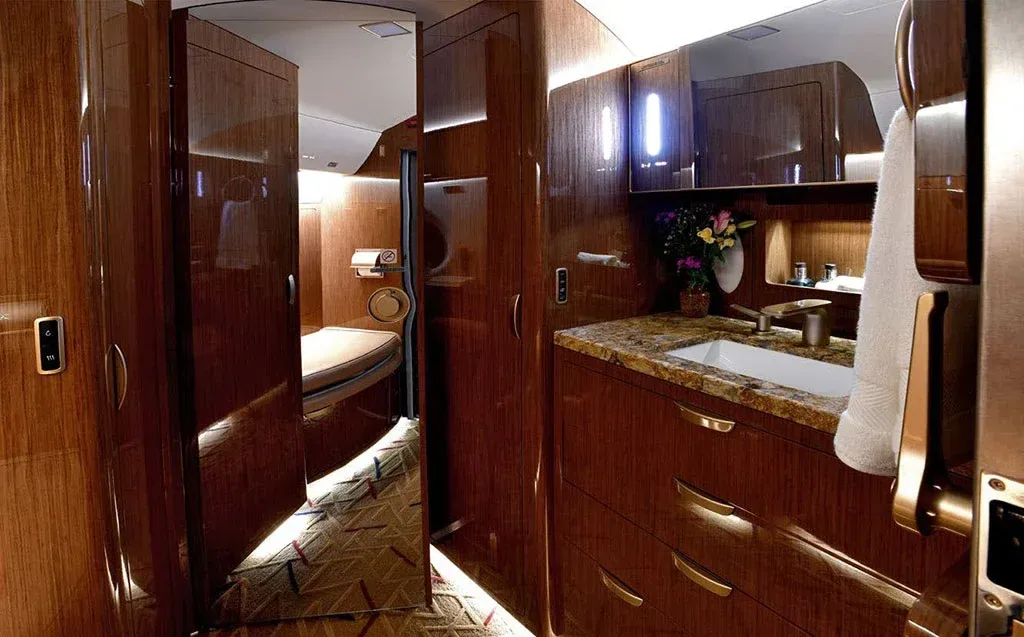Cabin interior of a 2019 Gulfstream G600.