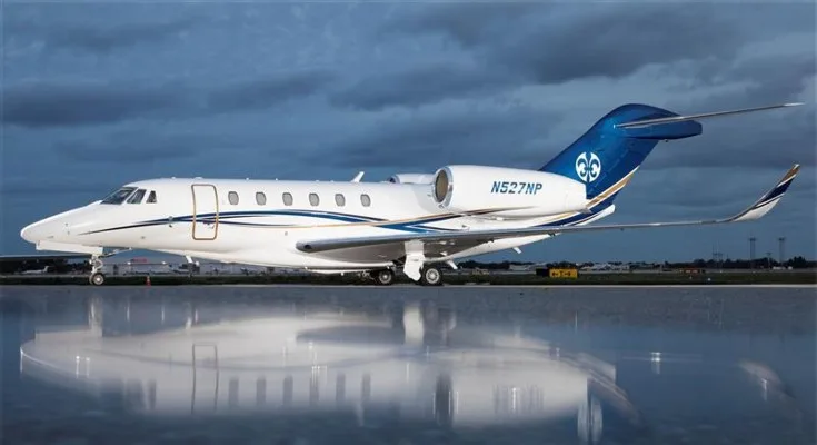 Exterior view of a 2004 Cessna Citation X, N527NP.