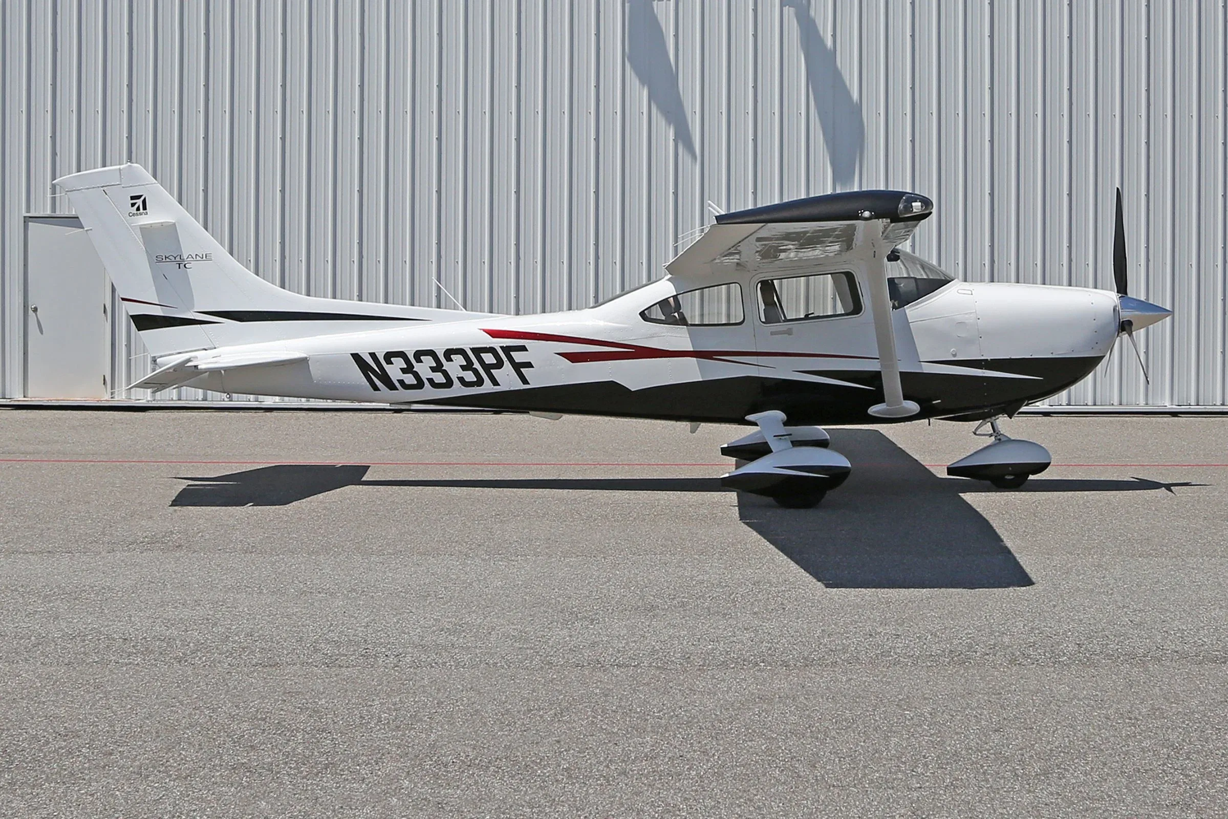 Exterior view of a 2011 Cessna 182T Skylane Turbo.