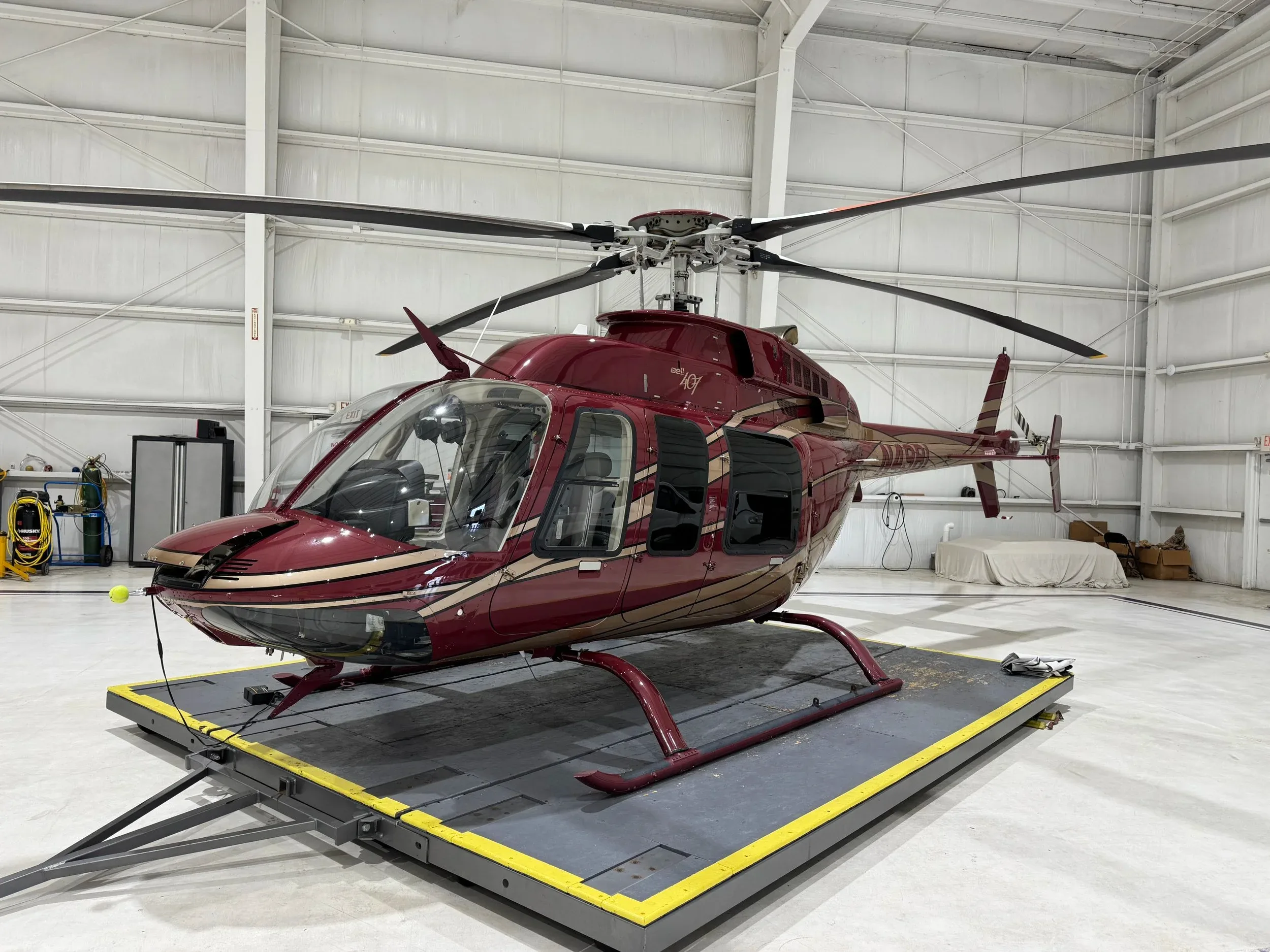 Cabin interior of a 2006 Bell 407 — Carolina Jet.