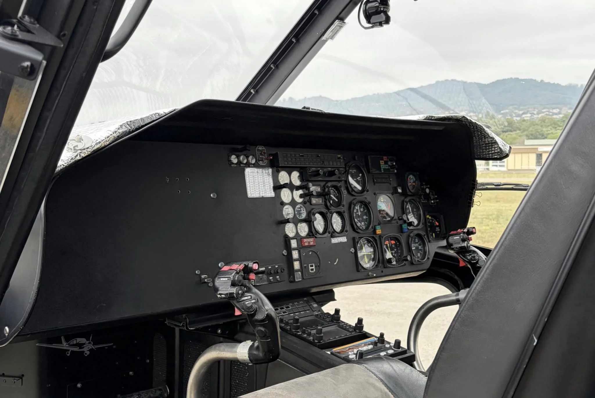 Cockpit and instrument panel of a 1994 EUROCOPTER AS355N.