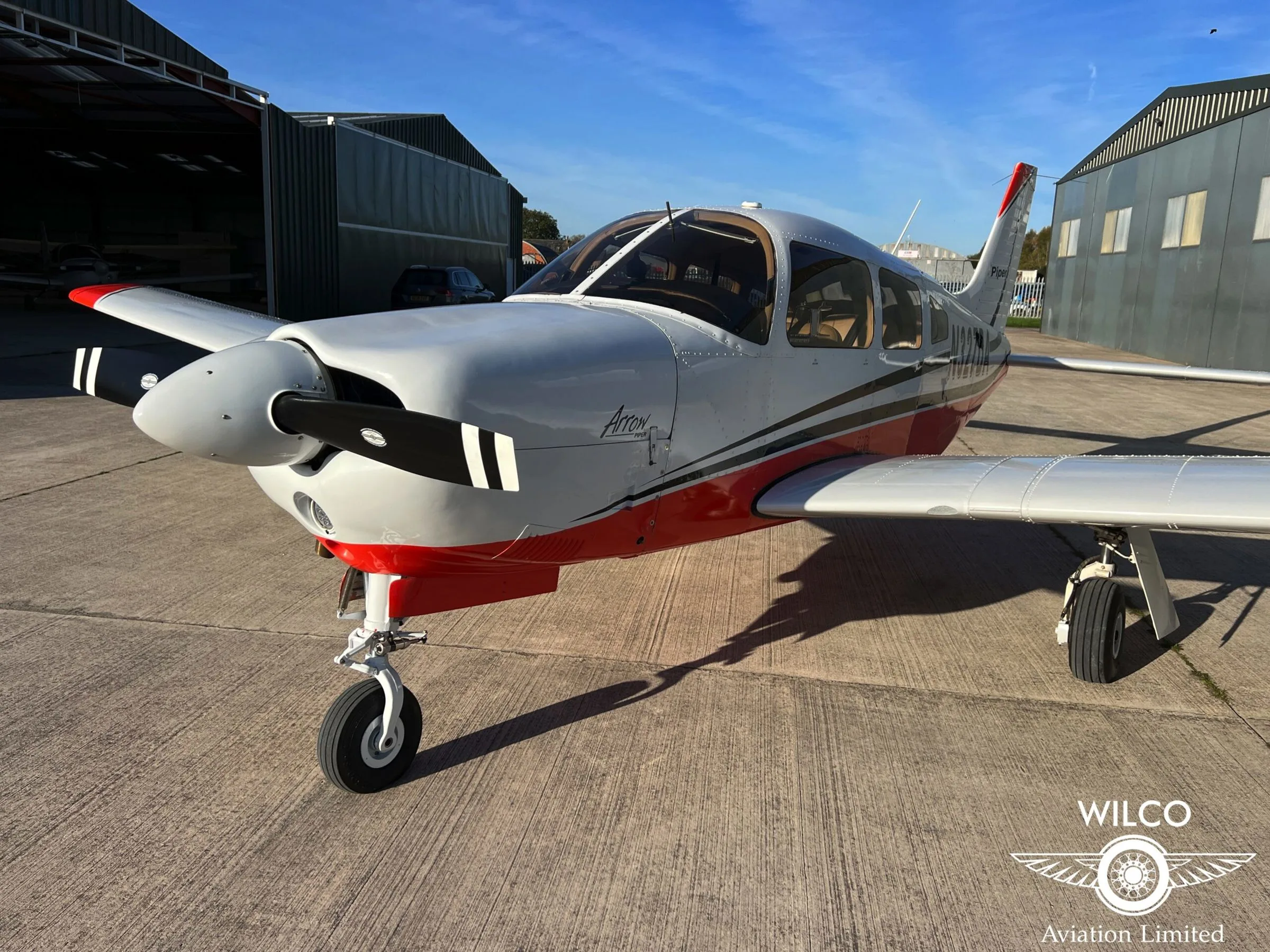 Exterior view of a 2002 Piper PA-28R-201 Arrow III.