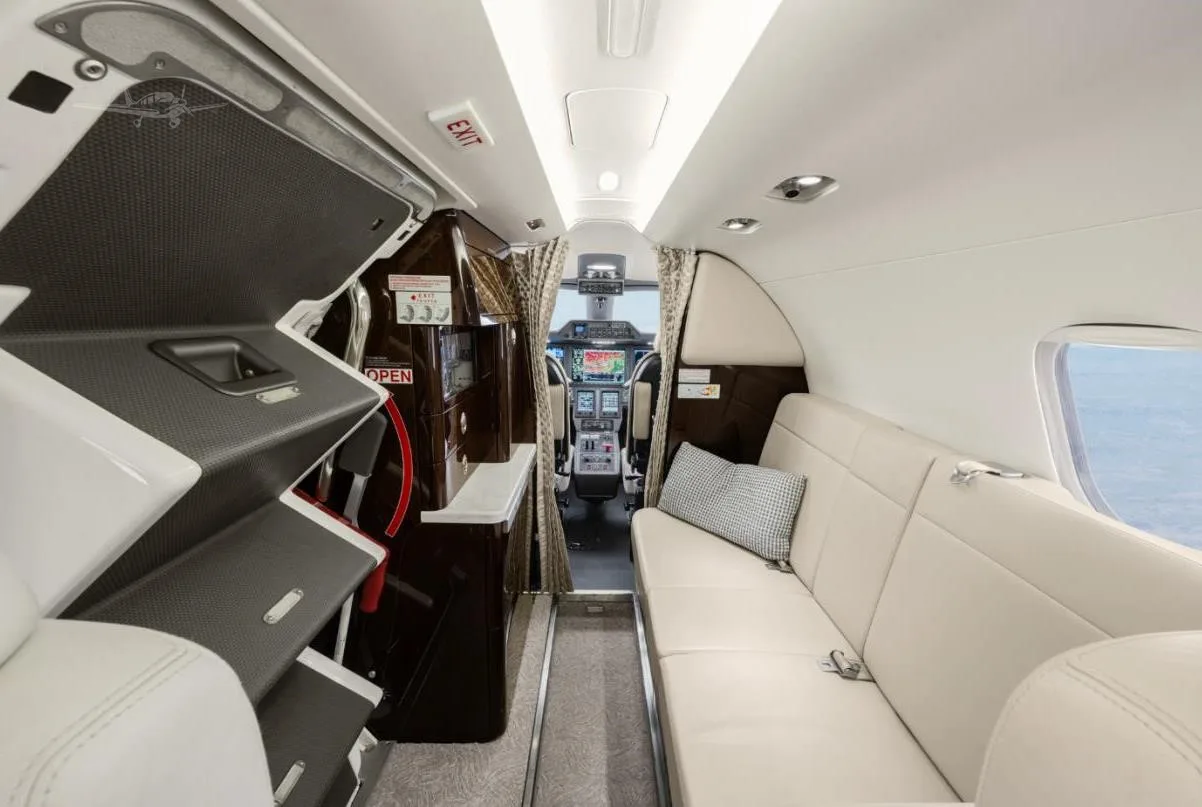 Cabin interior of a 2016 EMBRAER PHENOM 300.