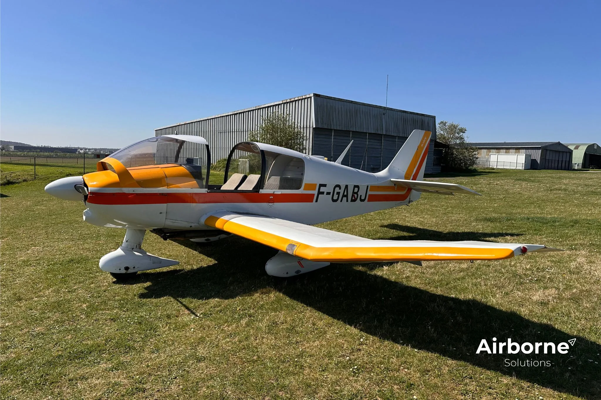 Exterior view of a 1970 Robin DR-400 108 Dauphin 80 2+2.