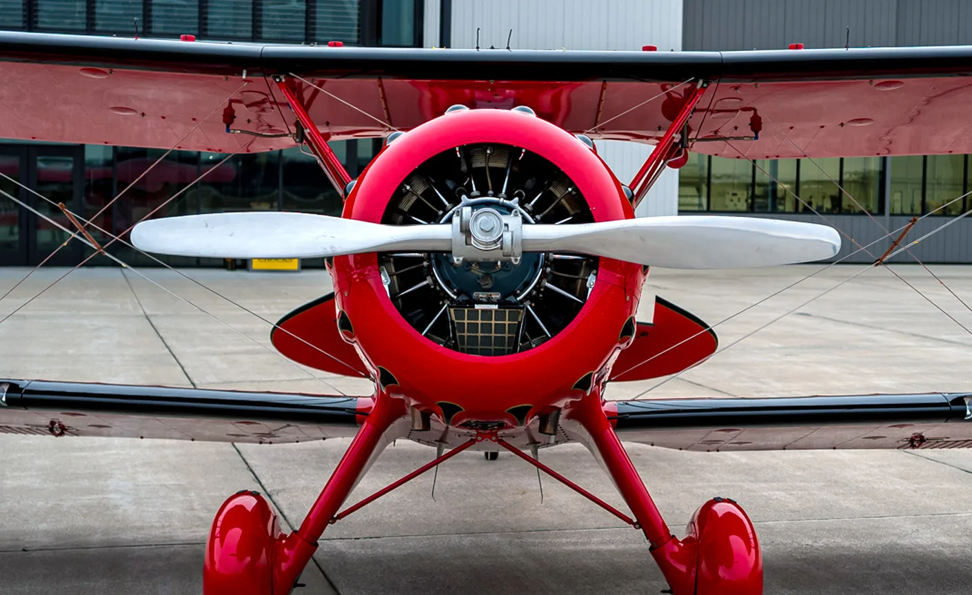 Exterior view of a Waco YMF-5, N120WC.