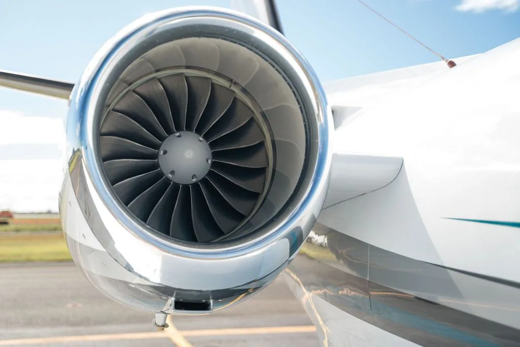Engine detail of a 2001 Cessna Citation Bravo.