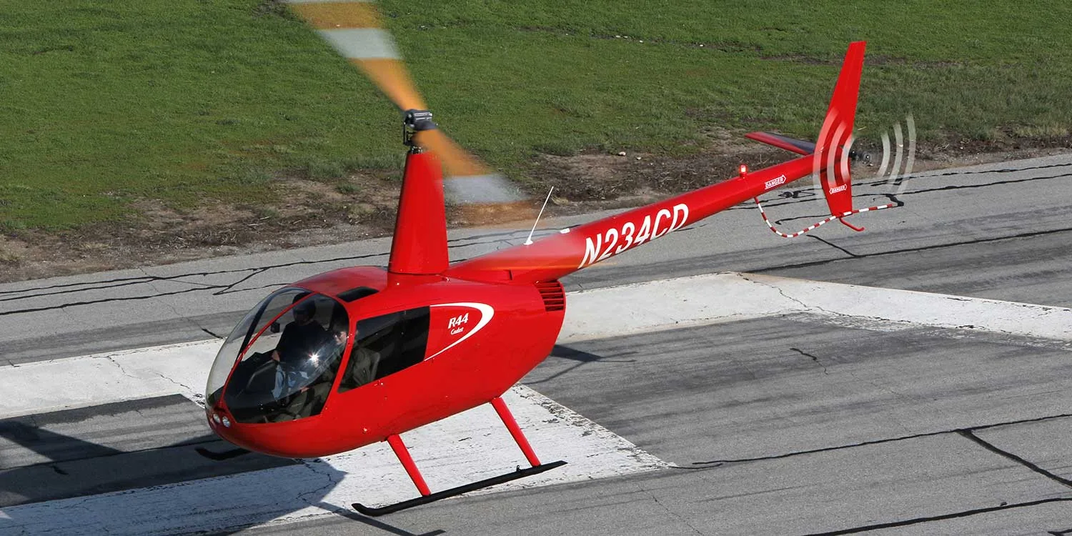 Exterior view of a 2024 Robinson R66.