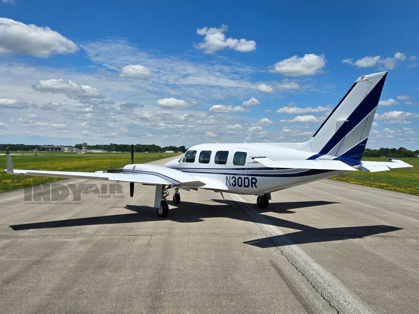 Exterior view of a 1978 Piper Panther 350 Navajo, N30DR.