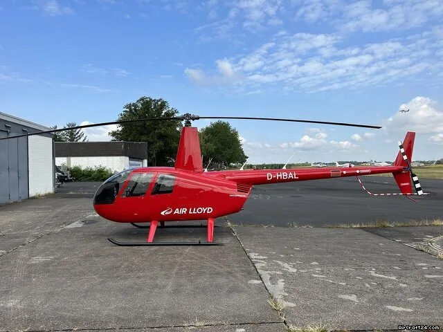 Exterior view of a 2023 Robinson R44 Raven I, D-HBAL.