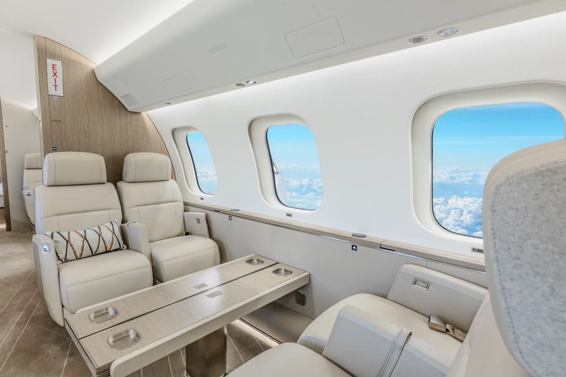 Cabin interior of a Bombardier Global 8000.