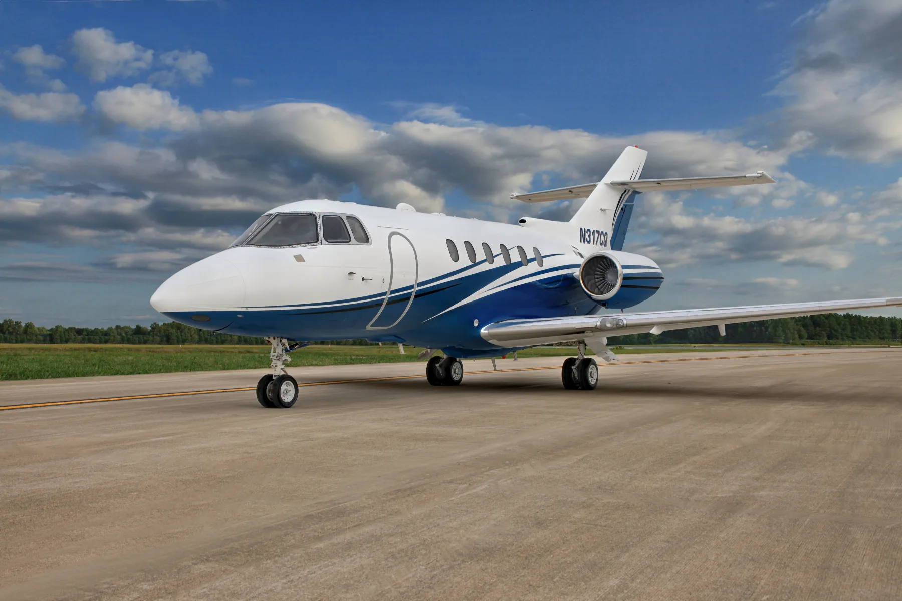 Cabin interior of a Hawker 800XP –.
