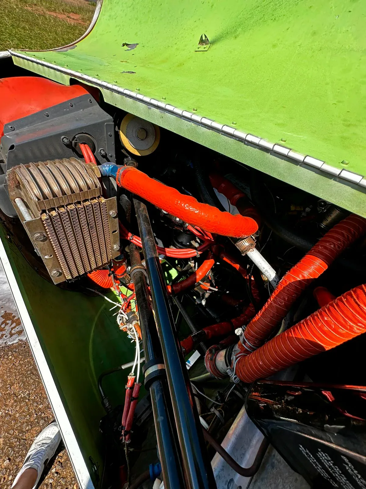 Engine detail of a 1985 Piper Warrior II PA-28-161.