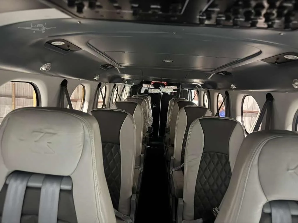 Cabin interior of a 2022 TECNAM P2012 TRAVELLER.