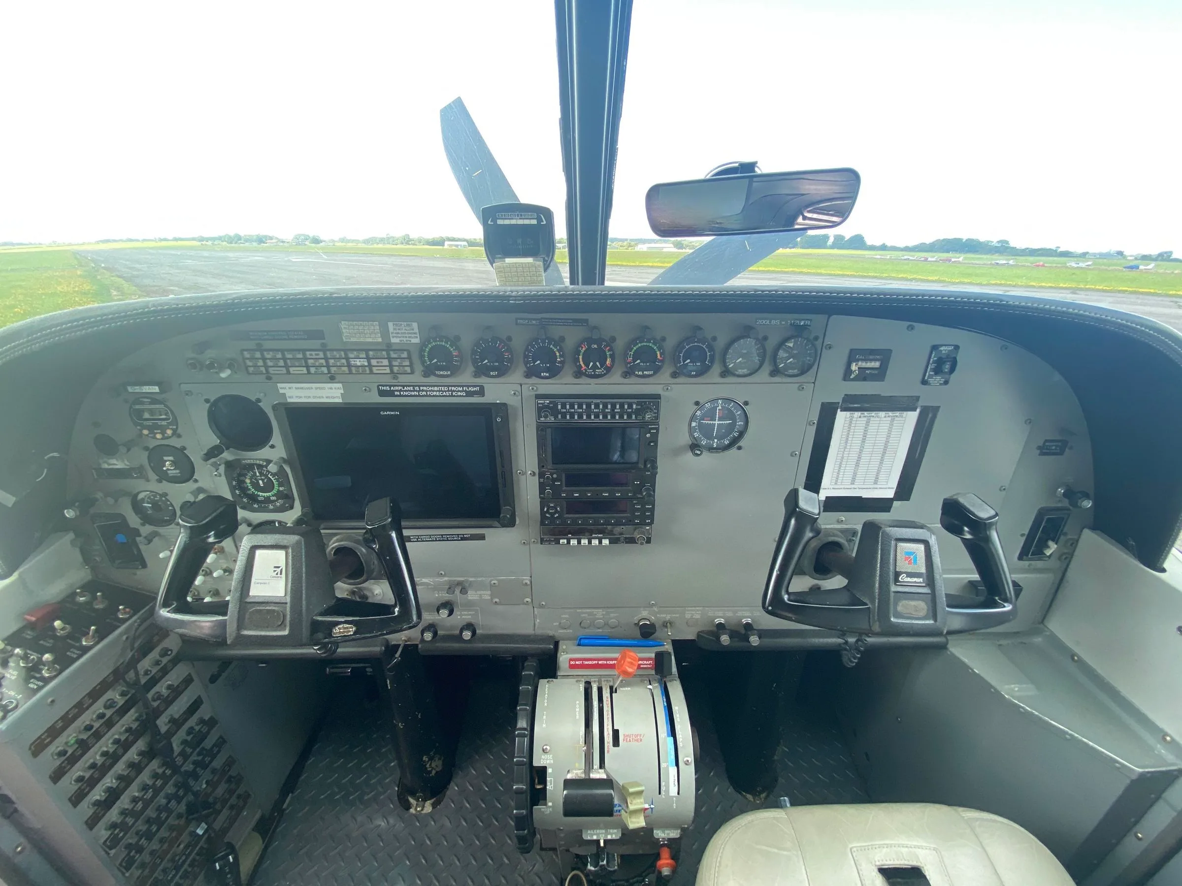 Cockpit and instrument panel of a 2002 Cessna 208 Supervan 900.