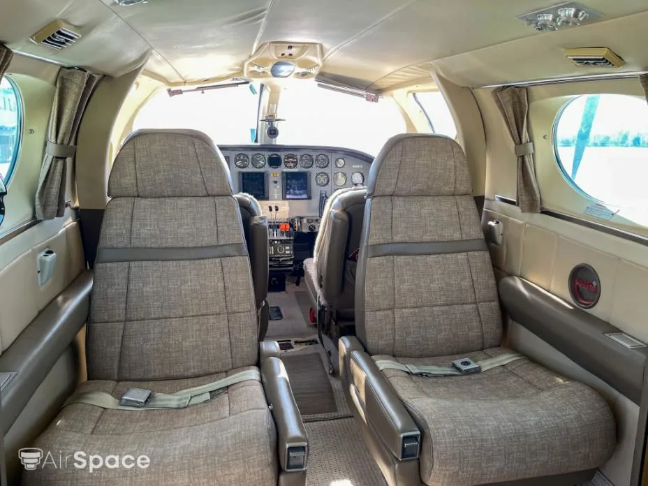 Cabin interior of a 1981 Cessna 421 Golden Eagle.